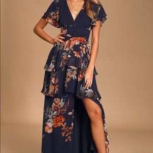 Lulus Floral Tiered Maxi Dress